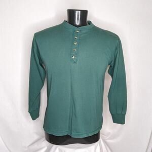 GFC Men's Classic Henley | Long Sleeve Casual Shirt | Green, Size Large